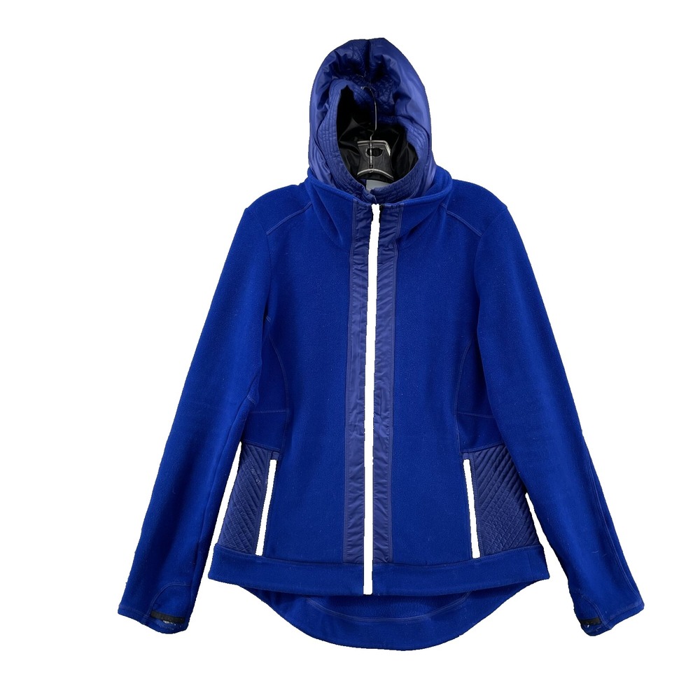 Athleta Jacket Womens Med Blue Running Fleece Gorpcore Futuristic Athleisure Gym